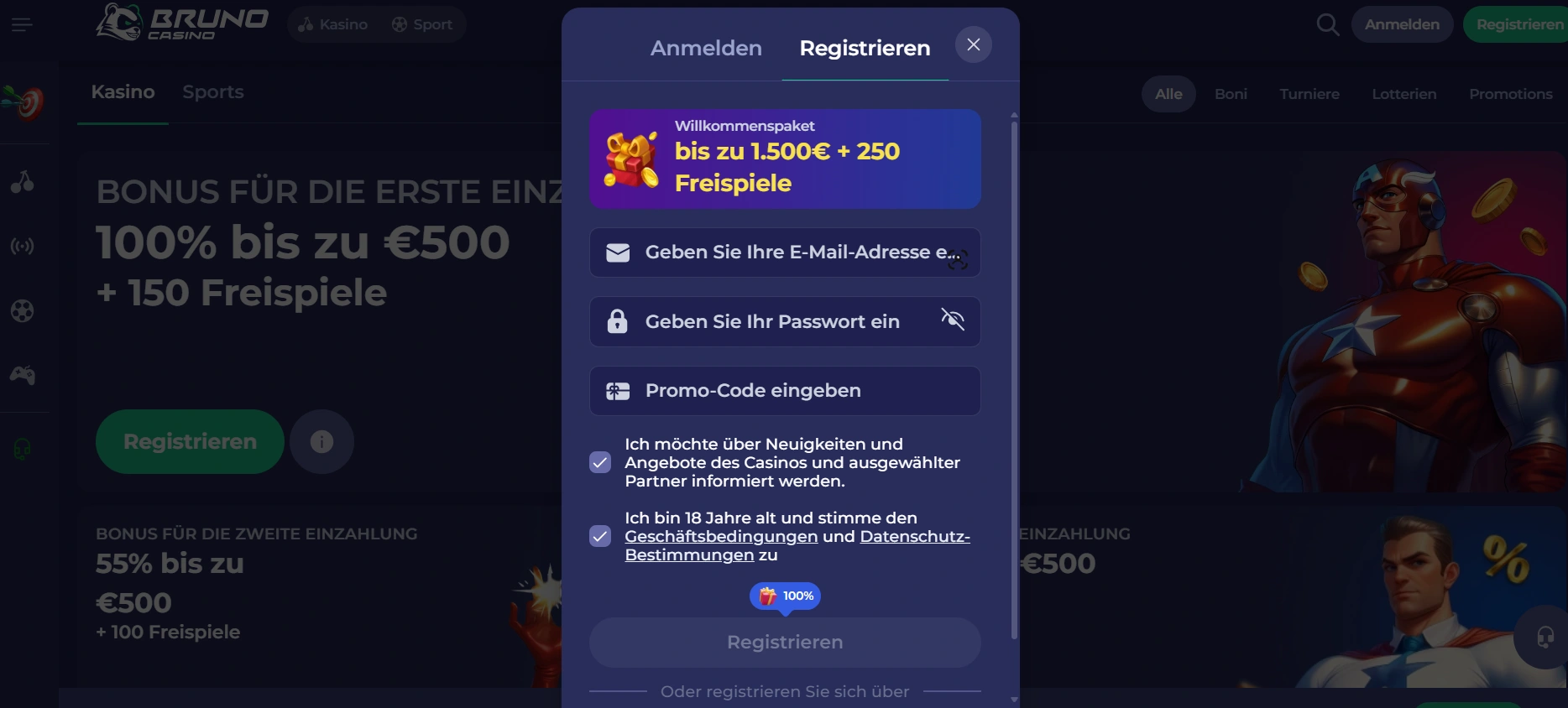 bruno casino anmeldung